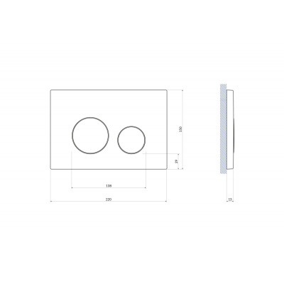 Кнопка TWINS для LINK PRO/VECTOR/LINK/HI-TEC пластик белый матовый с рамкой