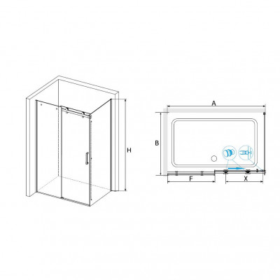 Душевой уголок RGW TO-44-1B (TO-14B + Z-060-2B)