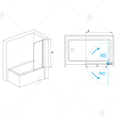 Шторка на ванну RGW SC-05 — 800