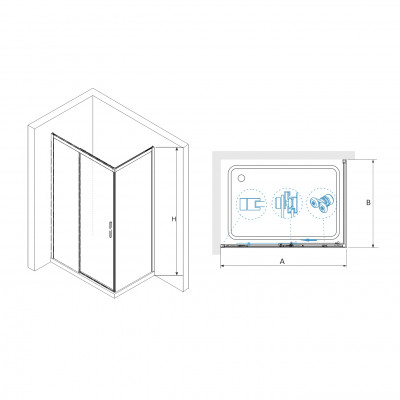 Душевой уголок RGW LE-41-1B (LE-12B + Z-060-2B)