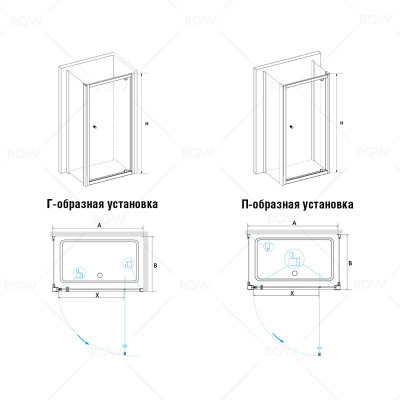 Душевой уголок RGW PA-35 (PA-05 + Z-050-1)