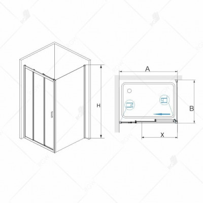 Душевой уголок RGW PA-73 P (PA-13 + 2Z-050-2)